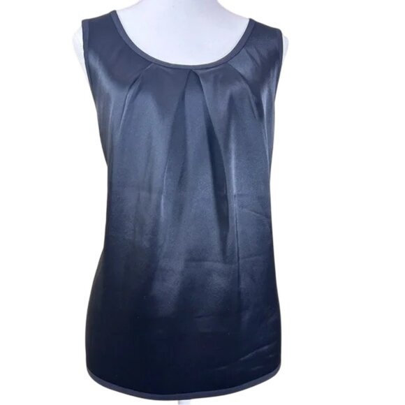 St. John satin shell top black women’s size L - Picture 2 of 6